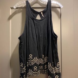 Free People Black Open Back Tank